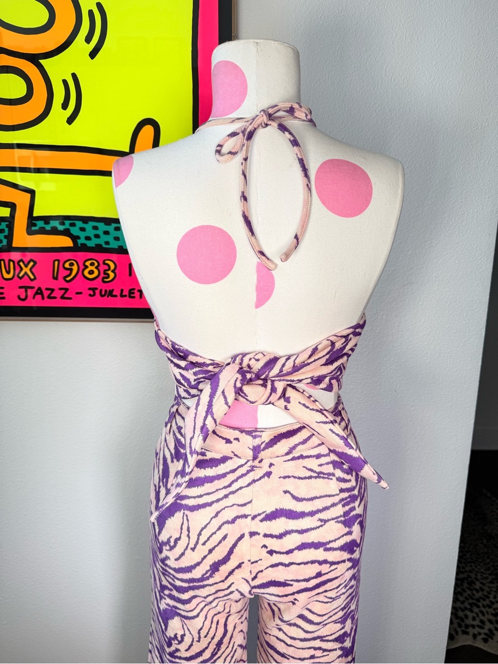 I.AM.GIA Kiki Purple Zebra Halter Top & Pants Set Size Small Pants Medium Top - Picture 9 of 15